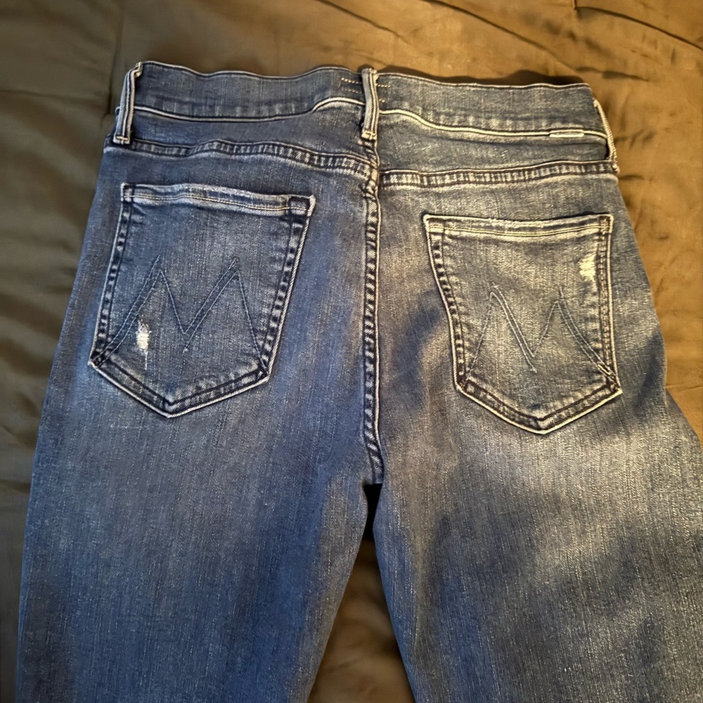 MOTHER Blue Distressed Skinny Jeans - Picture 3 of 4